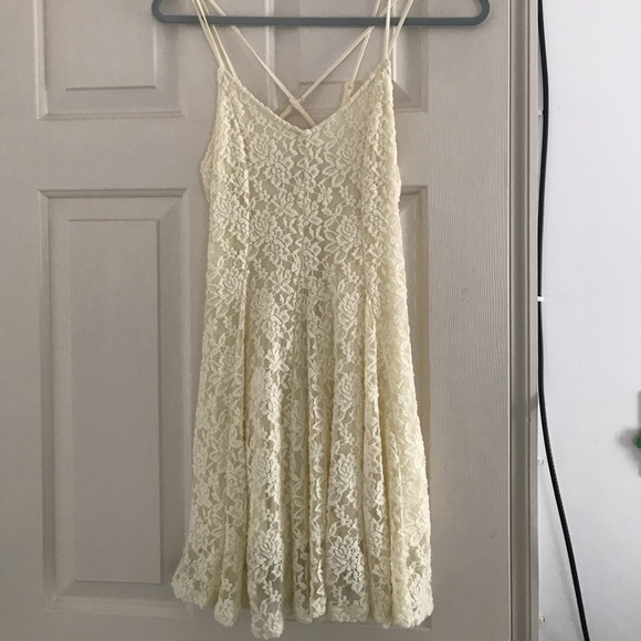 cream floral print summer dress - Picture 1 of 5